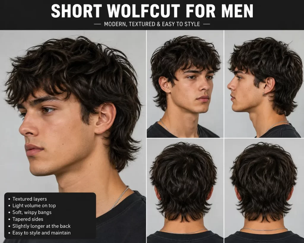 short wolfcut for men